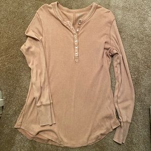 aerie ribbed henley long sleeve tshirt ⭐️